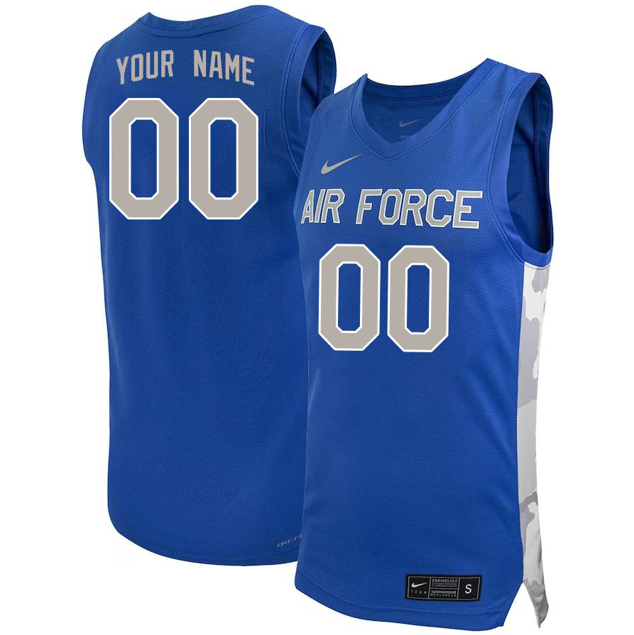 Custom Air Force Falcons Basketball Jerseys Stitched Royal - Click Image to Close